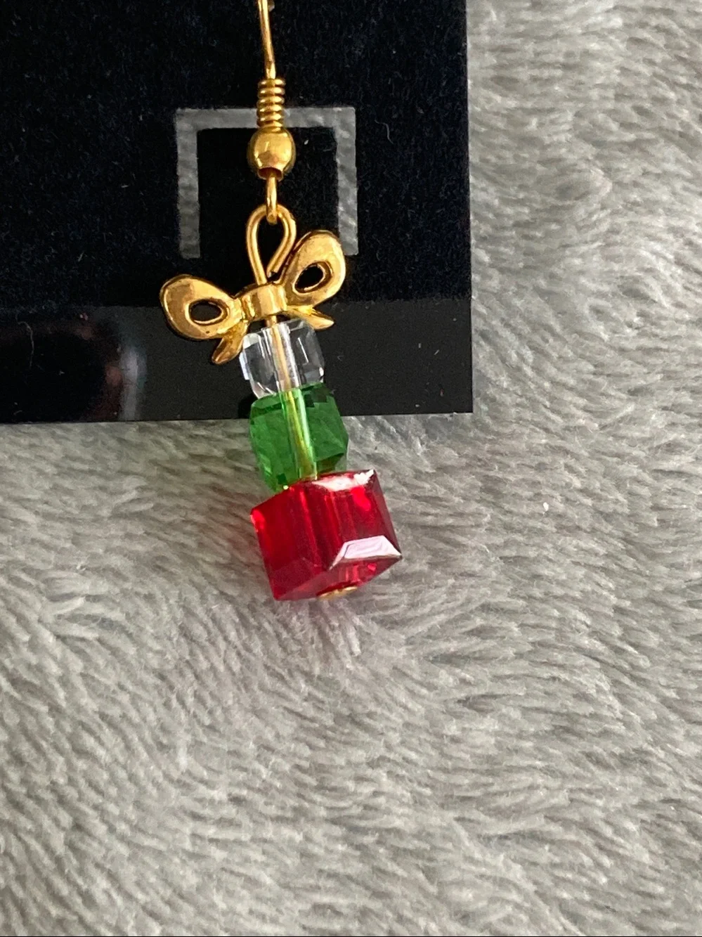 Christmas present beaded earrings